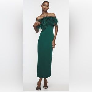 Zara Feather Satin Effect Dress